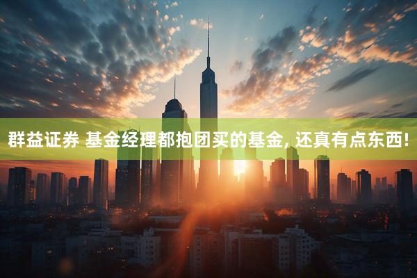 群益证券 基金经理都抱团买的基金, 还真有点东西!